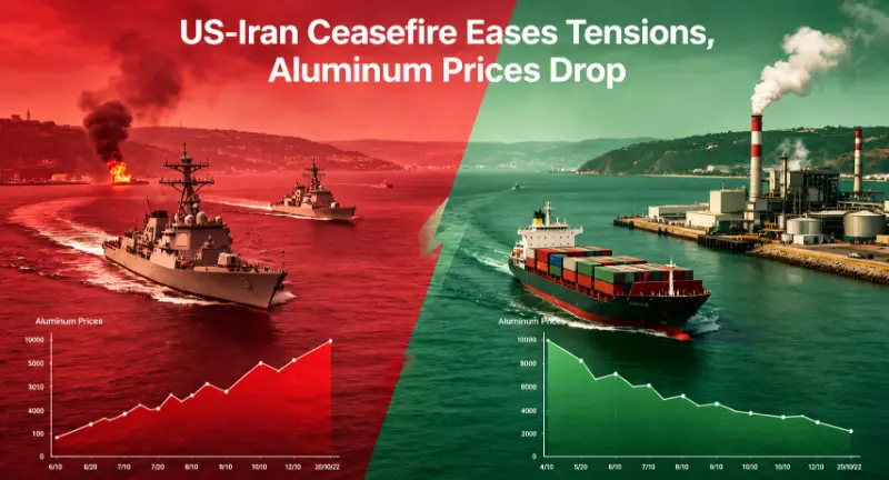 Zawieszenie broni między USA a Iranem łagodzi napięcia, ceny aluminium spadają